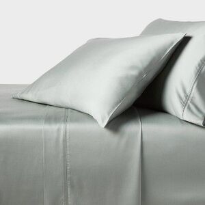 Open Box - Threshold -  320TC Satin 4-Piece Sheet Set Gray Chalk